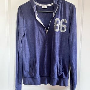 Navy Pink Half Zip Hoodie